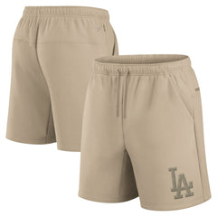 Los Angeles Dodgers Fanatics Unisex Elements Super Soft Fleece Shorts - Khaki - Fanatics on Sale