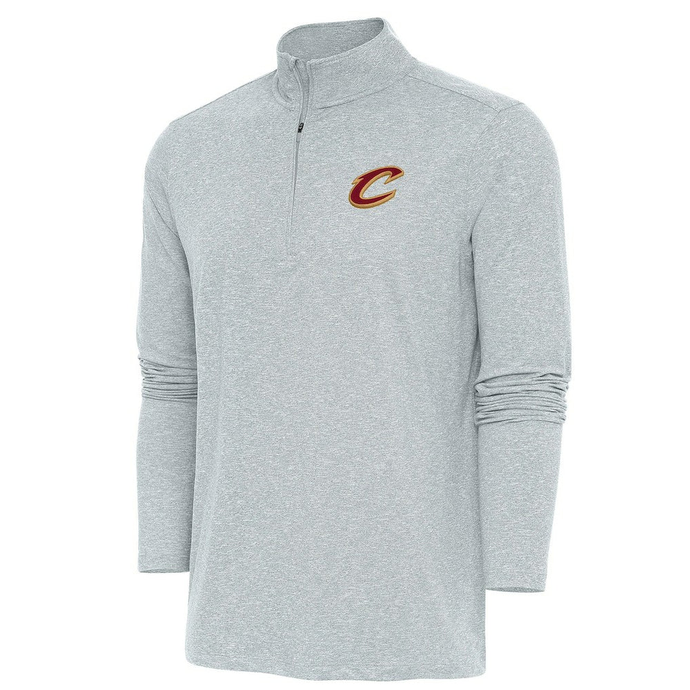 Cleveland Cavaliers Antigua Hunk Quarter-Zip Pullover Top Heather Gray