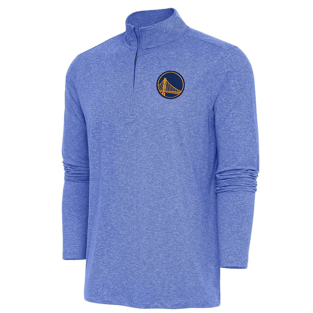 Golden State Warriors Antigua Hunk Quarter-Zip Pullover Top Heather Royal