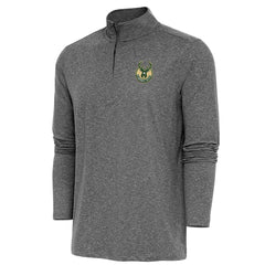 Milwaukee Bucks Antigua Hunk Quarter-Zip Pullover Top Heather Black