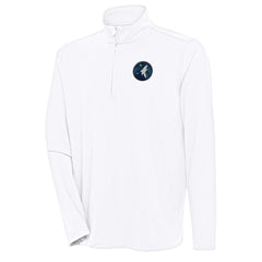 Minnesota Timberwolves Antigua Hunk Quarter-Zip Pullover Top White