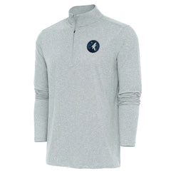 Minnesota Timberwolves Antigua Hunk Quarter-Zip Pullover Top Heather Gray
