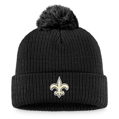 Fanatics New Orleans Saints Women's Logo Cuffed Knit Hat with Pom Black