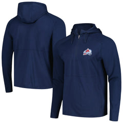 Colorado Avalanche Antigua Spikes Raglan Quarter-Zip Hoodie - Heather Navy - NHL 200360260