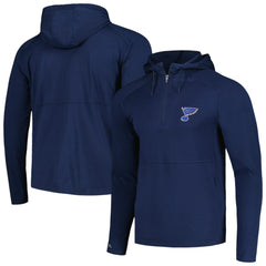 St. Louis Blues Antigua Spikes Raglan Quarter-Zip Hoodie - Heather Navy - NHL 200360267