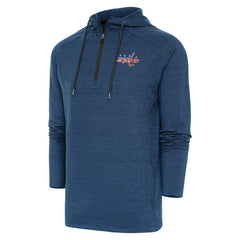 Washington Capitals Antigua Spikes Raglan Quarter-Zip Hoodie - Heather Navy - NHL 200360270