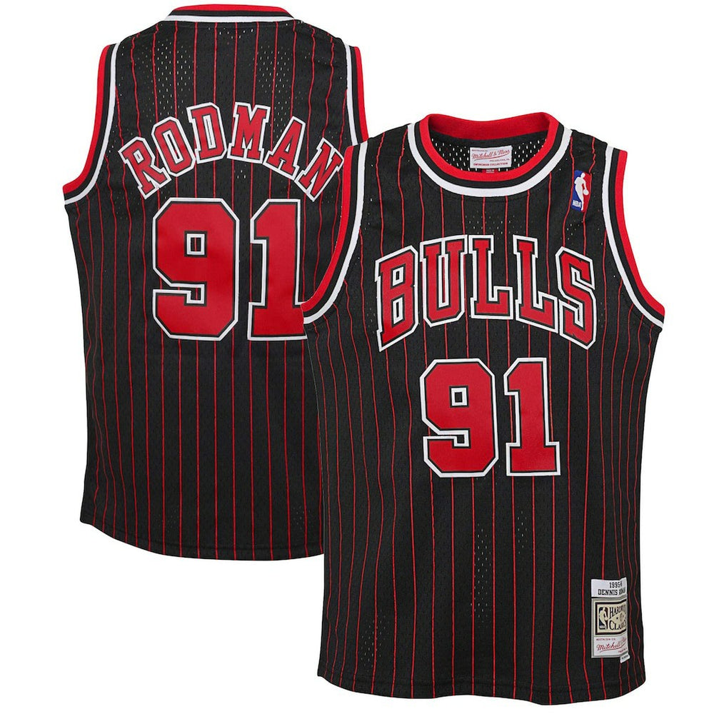 Dennis Rodman Chicago Bulls Youth 1995/96 Hardwood Classics Swingman Jersey for sale Black | Mitchell & Ness for sale