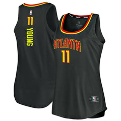 Trae Young Atlanta Hawks Women's Fast Break Tank Jersey Icon Edition Black | Fanatics