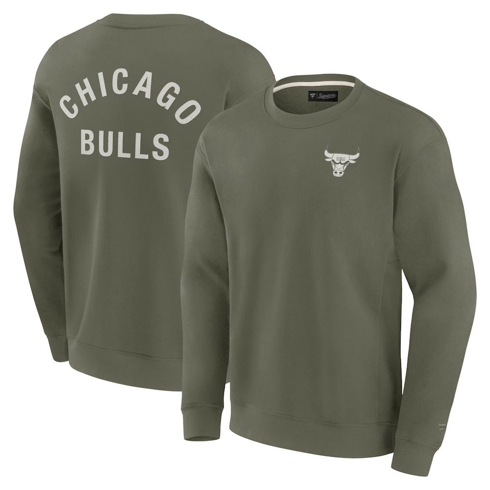 Chicago Bulls Unisex Elements Super Soft Fleece Pullover Sweatshirt Olive | Fanatics