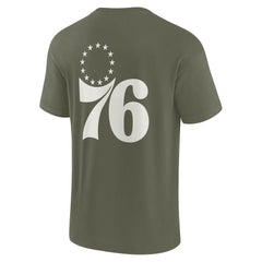 Philadelphia 76ers Unisex Elements Super Soft Short Sleeve T-Shirt Olive | Fanatics