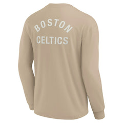 Boston Celtics Unisex Elements Super Soft Long Sleeve T-Shirt Khaki | Fanatics