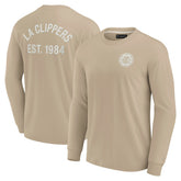 LA Clippers Unisex Elements Super Soft Long Sleeve T-Shirt Khaki | Fanatics US