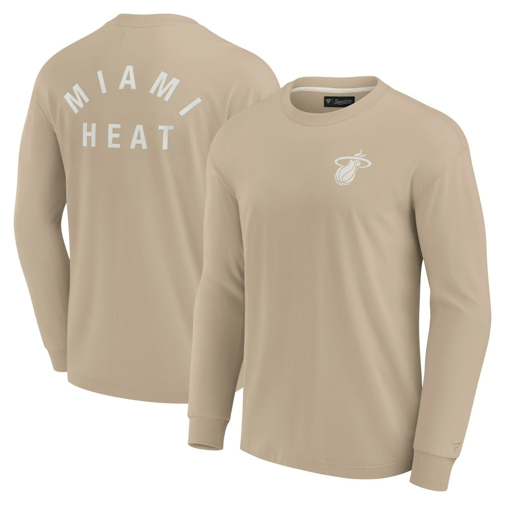 Miami Heat Unisex Elements Super Soft Long Sleeve T-Shirt Khaki | Fanatics for sale