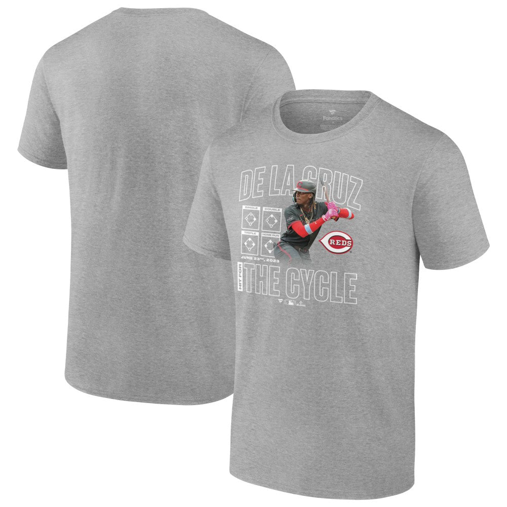 Elly De La Cruz Cincinnati Reds Cycle T-Shirt - Heather Gray - MLB Lifestyle