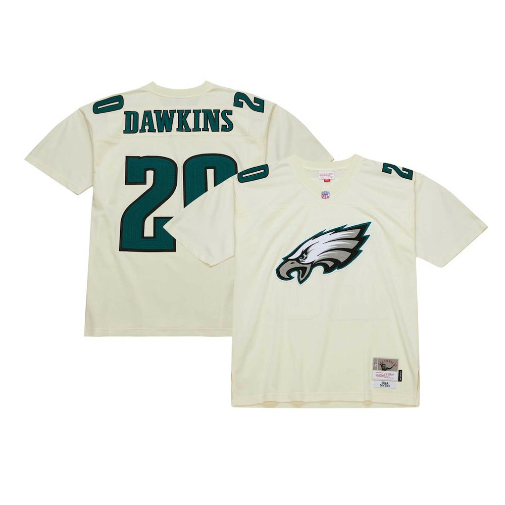 Mitchell & Ness Brian Dawkins Philadelphia Eagles Chainstitch Legacy Jersey Cream