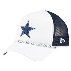 Dallas Cowboys New Era Court Sport Foam Front A-Frame 9FORTY Adjustable Trucker Hat White/Navy