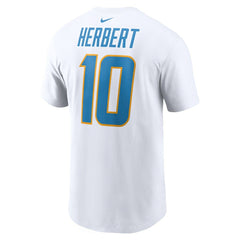 Nike Justin Herbert Los Angeles Chargers Player Name & Number T-Shirt White