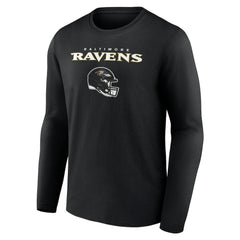 Baltimore Ravens Personalized Name & Number Team Wordmark Long Sleeve T-Shirt Black