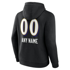 Baltimore Ravens Personalized Name & Number Team Wordmark Pullover Hoodie Black