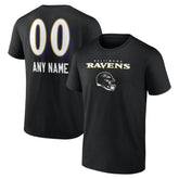 Baltimore Ravens Personalized Name & Number Team Wordmark T-Shirt Black