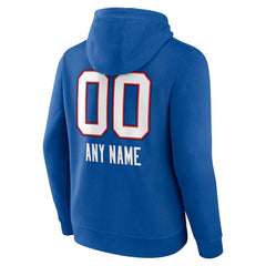 Buffalo Bills Personalized Name & Number Team Wordmark Pullover Hoodie Royal