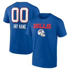 Buffalo Bills Personalized Name & Number Team Wordmark T-Shirt Royal