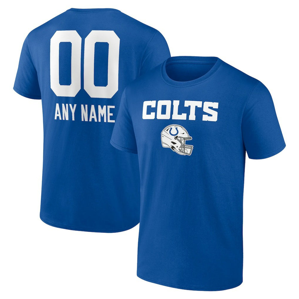 Indianapolis Colts Personalized Name & Number Team Wordmark T-Shirt Royal