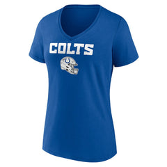 Indianapolis Colts Women's Personalized Name & Number Team Wordmark V-Neck T-Shirt Royal