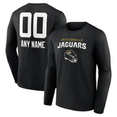Jacksonville Jaguars Personalized Name & Number Team Wordmark Long Sleeve T-Shirt Black