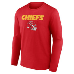 Kansas City Chiefs Personalized Name & Number Team Wordmark Long Sleeve T-Shirt Red