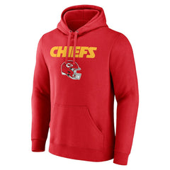 Kansas City Chiefs Personalized Name & Number Team Wordmark Pullover Hoodie Red
