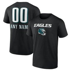 Philadelphia Eagles Personalized Name & Number Team Wordmark T-Shirt Black