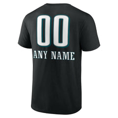 Philadelphia Eagles Personalized Name & Number Team Wordmark T-Shirt Black