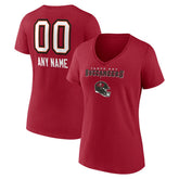 Tampa Bay Buccaneers Women's Personalized Name & Number Team Wordmark V-Neck T-Shirt Red