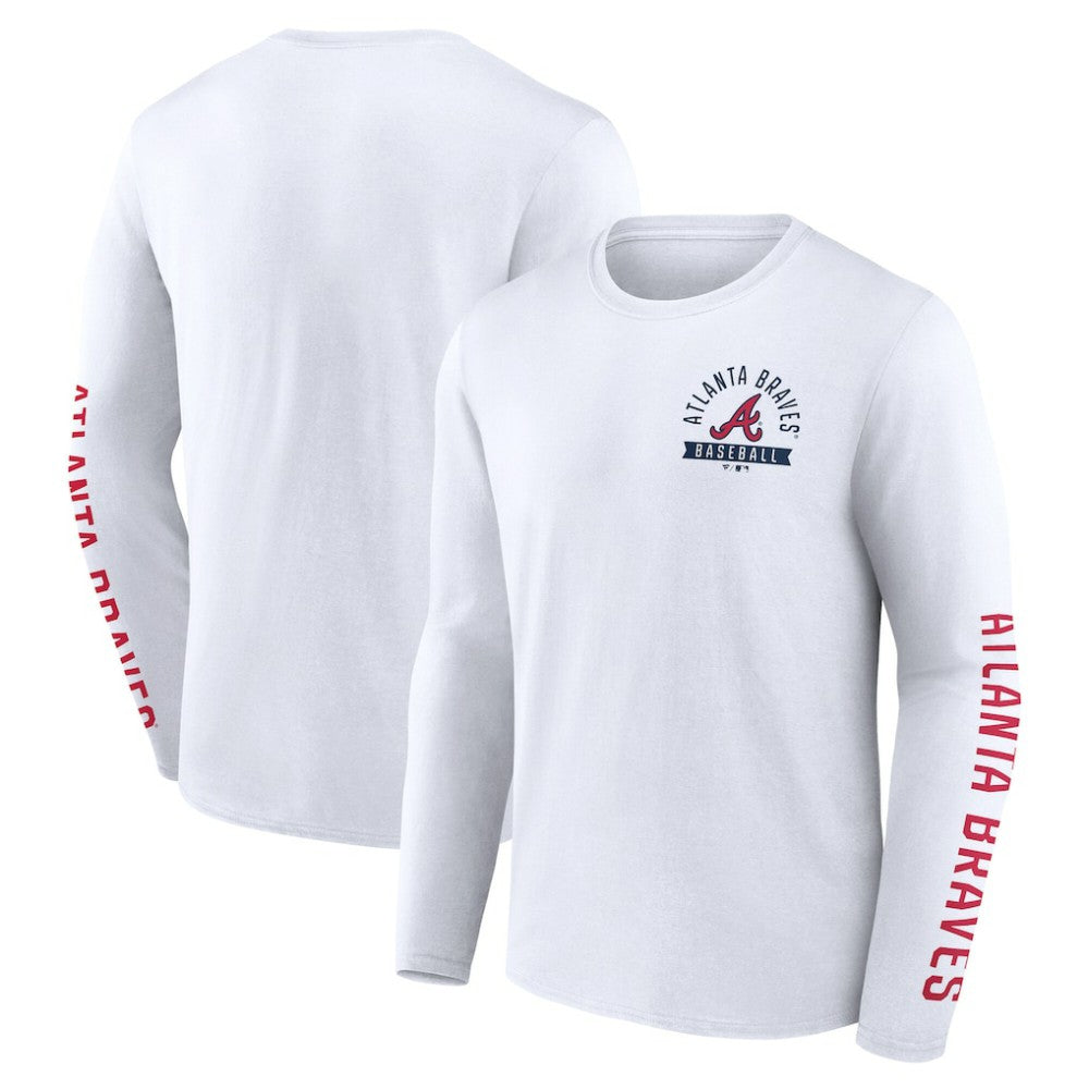 Atlanta Braves Fanatics Press Box Long Sleeve T-Shirt - White - Fanatics Online