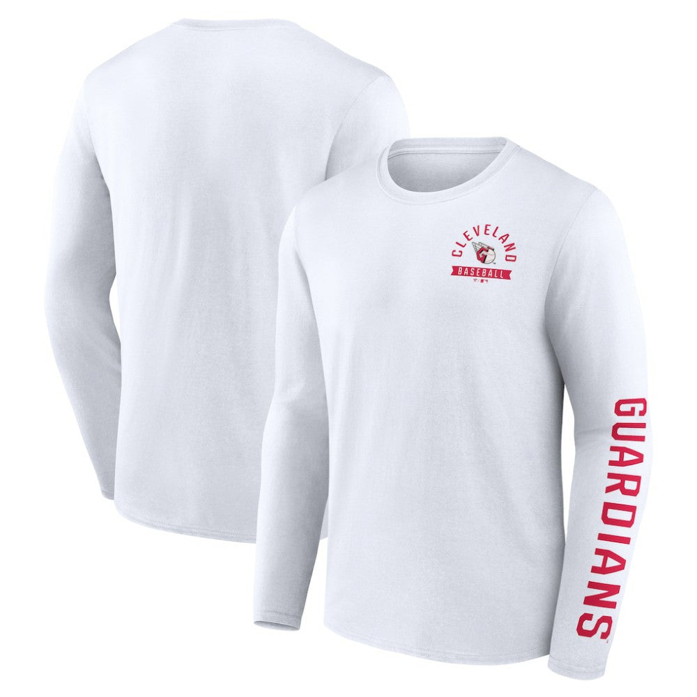 Cleveland Guardians Fanatics Press Box Long Sleeve T-Shirt - White - Fanatics Online