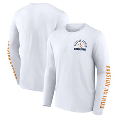 Houston Astros Fanatics Press Box Long Sleeve T-Shirt - White - Fanatics Lifestyle
