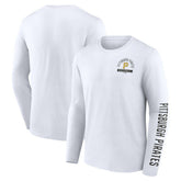 Pittsburgh Pirates Fanatics Press Box Long Sleeve T-Shirt - White - Fanatics Discount