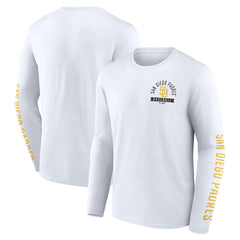 San Diego Padres Fanatics Press Box Long Sleeve T-Shirt - White - Fanatics Lifestyle