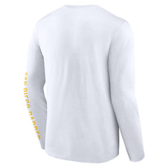 San Diego Padres Fanatics Press Box Long Sleeve T-Shirt - White - Fanatics Lifestyle