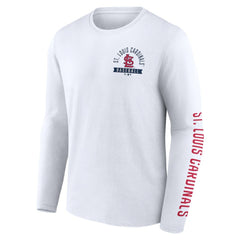 St. Louis Cardinals Fanatics Press Box Long Sleeve T-Shirt - White - Fanatics Sale