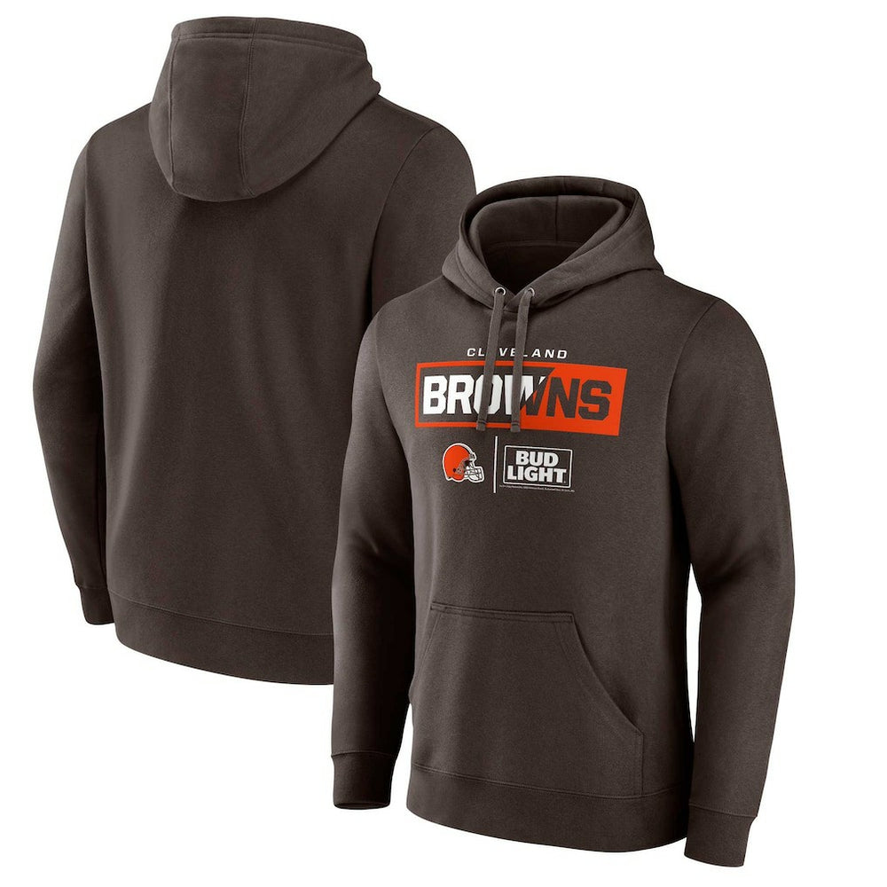 Cleveland Browns NFL x Bud Light Pullover Hoodie Brown