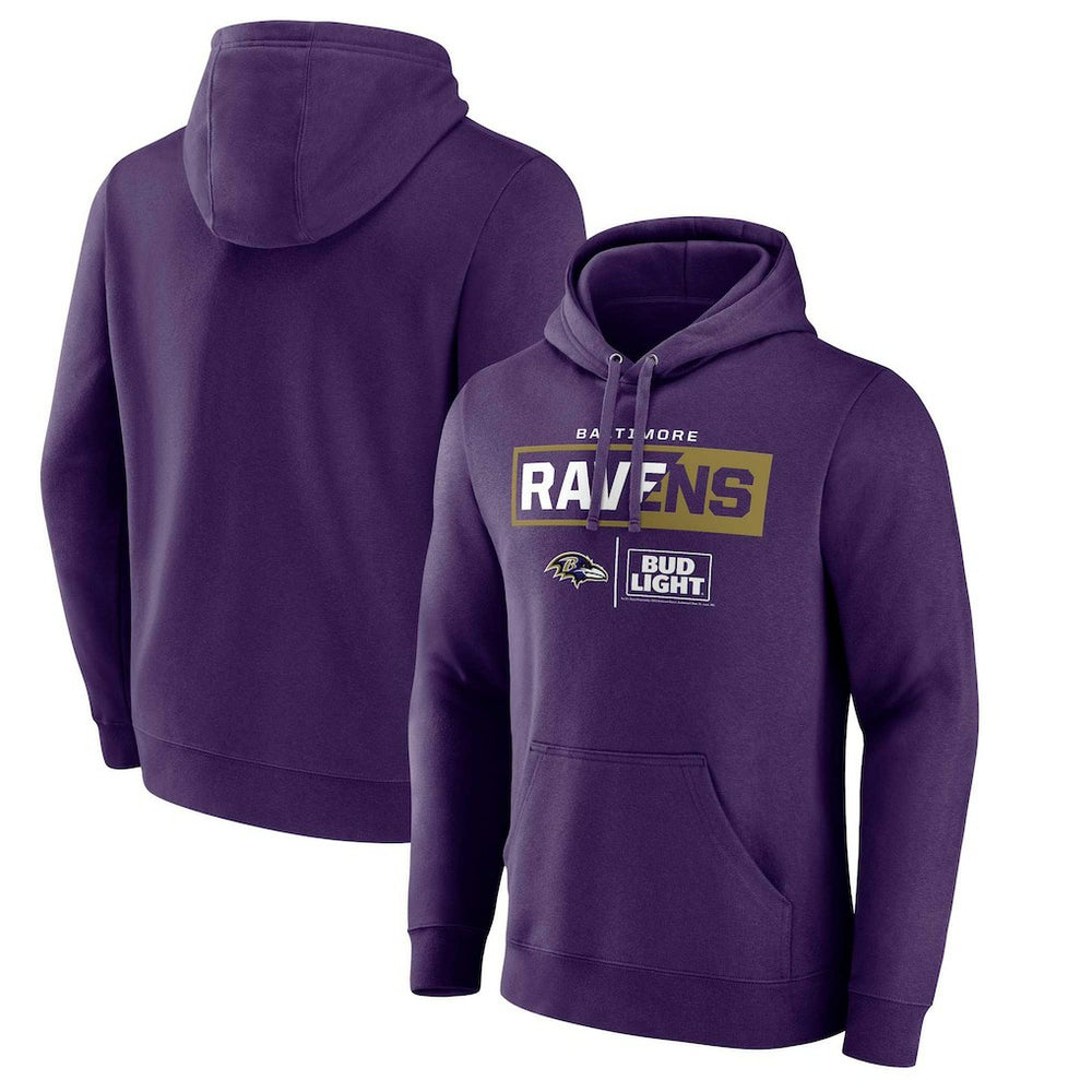 Baltimore Ravens NFL x Bud Light Pullover Hoodie Purple