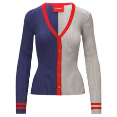 New England Patriots STAUD Women's Cargo Sweater Navy/Gray