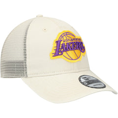 Los Angeles Lakers Rough Edge Logo Trucker 9TWENTY Adjustable Hat Cream | New Era Lifestyle