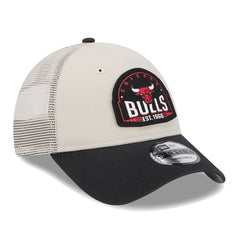 Chicago Bulls Throwback Patch Trucker 9FORTY Adjustable Hat Khaki/Black | New Era discount