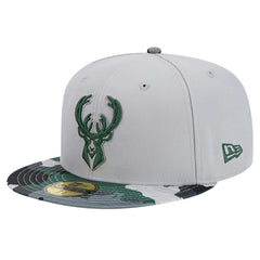 Milwaukee Bucks Active Color Camo Visor 59FIFTY Fitted Hat Gray | New Era outlet