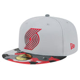 Portland Trail Blazers Active Color Camo Visor 59FIFTY Fitted Hat Gray | New Era US
