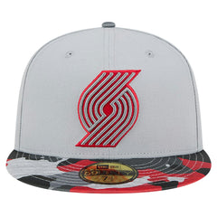 Portland Trail Blazers Active Color Camo Visor 59FIFTY Fitted Hat Gray | New Era US