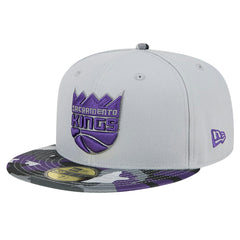 Sacramento Kings Active Color Camo Visor 59FIFTY Fitted Hat Gray | New Era for sale